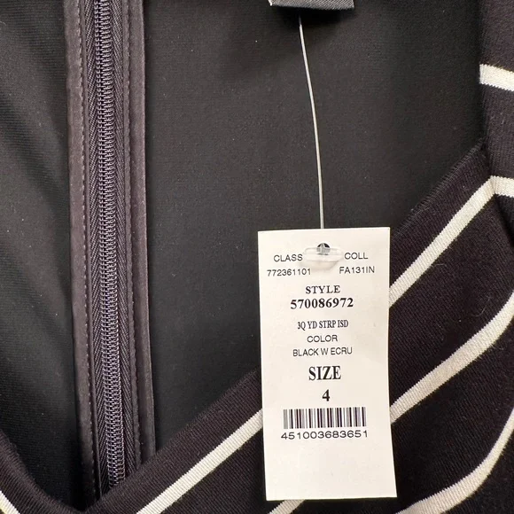 NWT WHBM black and white stripe body con dress - Picture 4 of 4